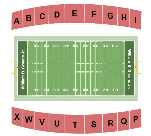 Seatmap for william b. greene jr. stadium