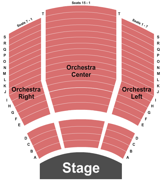 Seatmap for williams theatre at tulsa performing arts center