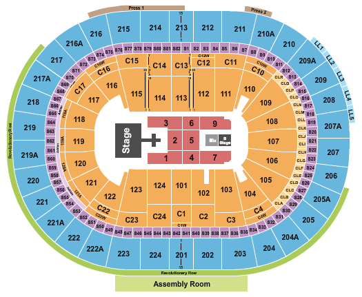 The Struts Xfinity Mobile Arena seating chart