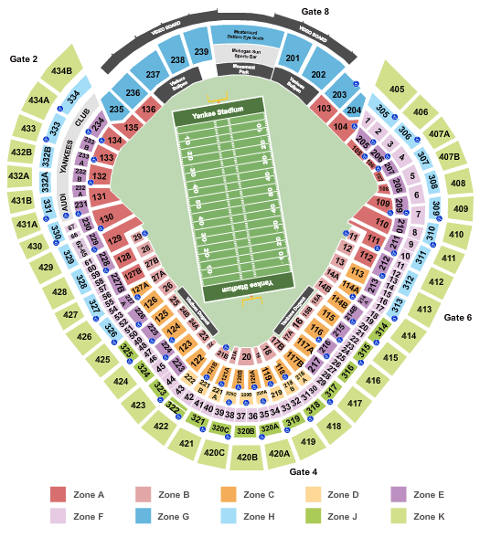 Pinstripe Bowl Yankee Stadium Seating Chart