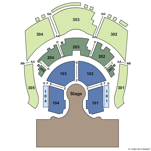 Zumanity Tickets Las Vegas Seating Chart