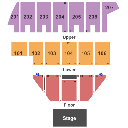 Seatmap for ticketnetwork seats and suites