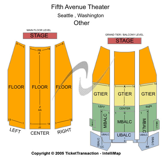 5th Avenue Theatre Other Seating Chart