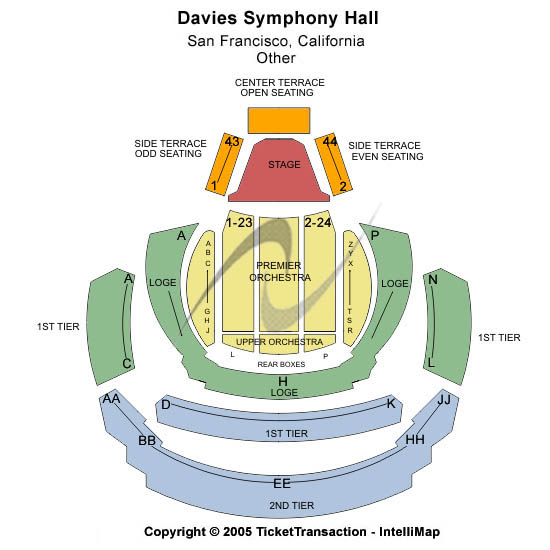 Davies Symphony Hall Other Seating Chart