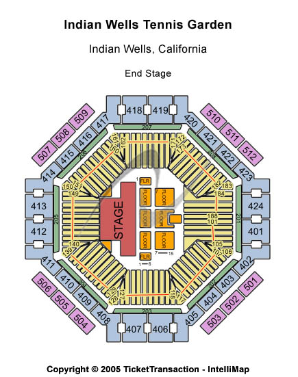 Indian Wells Tennis Garden - Stadium 1 End Stage Seating Chart