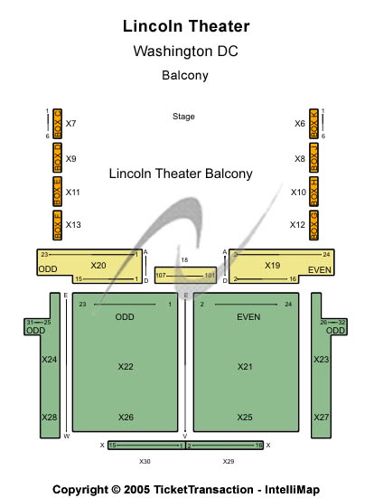 Lincoln Theatre - DC Other Seating Chart