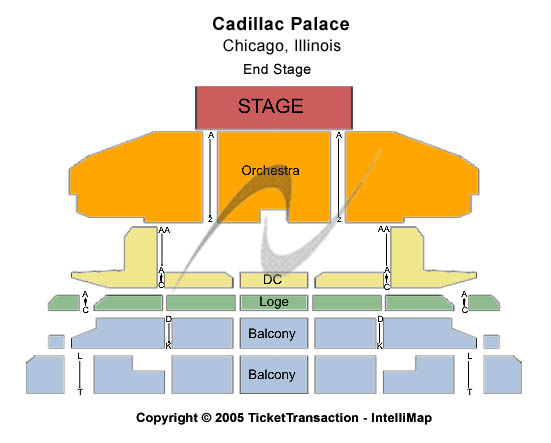 Cadillac Palace End Stage Seating Chart