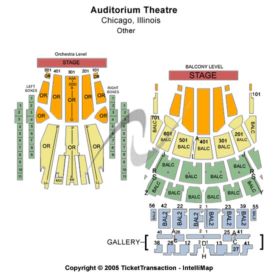 Auditorium Theatre - IL Other Seating Chart