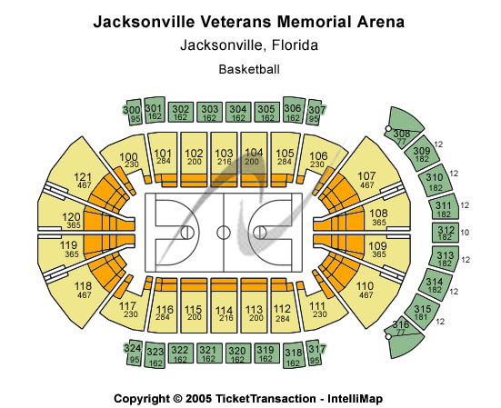 VyStar Veterans Memorial Arena Basketball Seating Chart