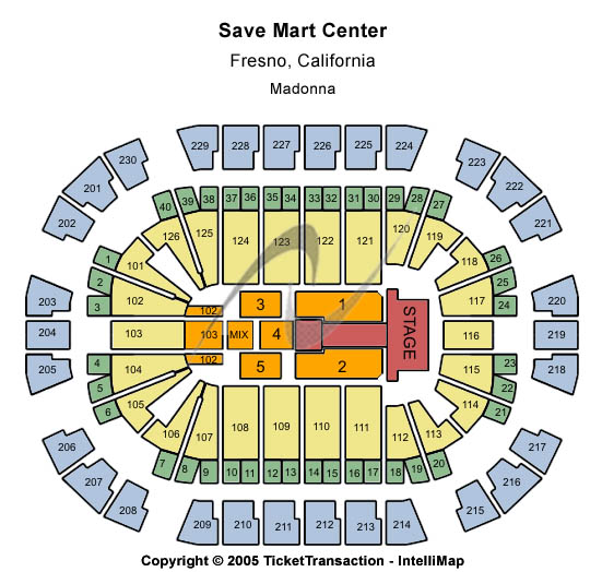 Save Mart Center T-Stage Seating Chart