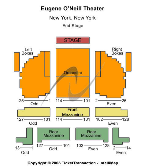Eugene O'Neill Theatre End Stage Seating Chart