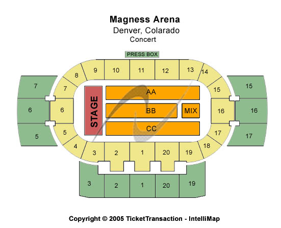 Magness Arena End Stage Seating Chart
