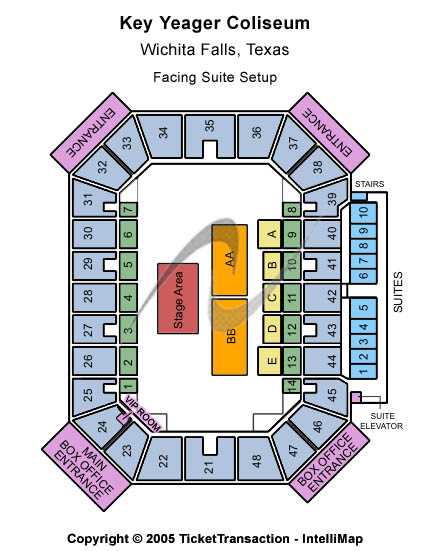 Kay Yeager Coliseum Facing Suite Setup Seating Chart