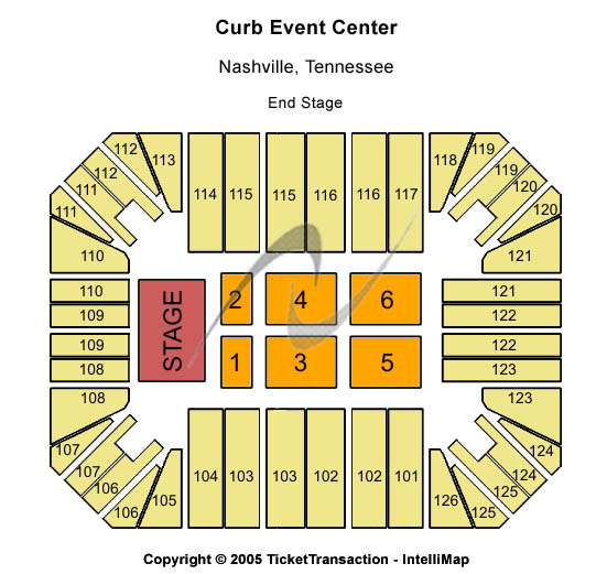 Curb Event Center End Stage Seating Chart
