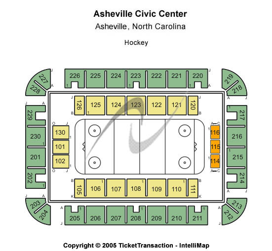ExploreAsheville.com Arena at Harrah's Cherokee Center Hockey Seating Chart