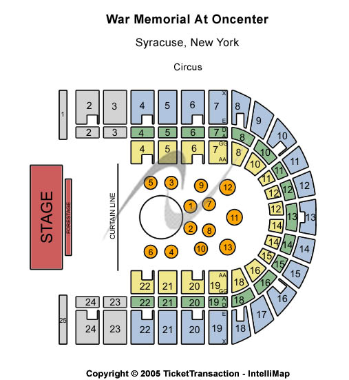 Upstate Medical University Arena at Onondaga County War Memorial Circus Seating Chart