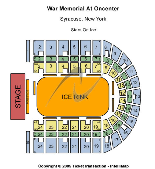 Upstate Medical University Arena at Onondaga County War Memorial Stars On Ice Seating Chart