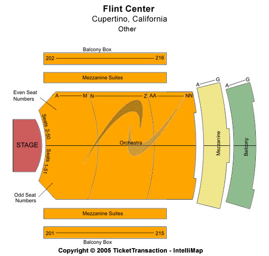 The Flint Center for the Performing Arts Other Seating Chart