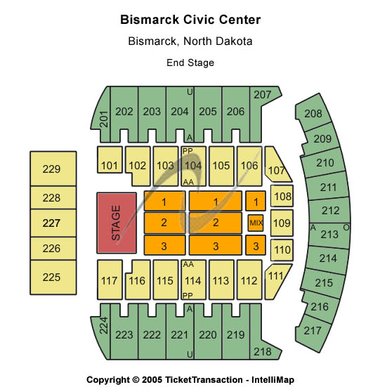 Bismarck Event Center End Stage Seating Chart