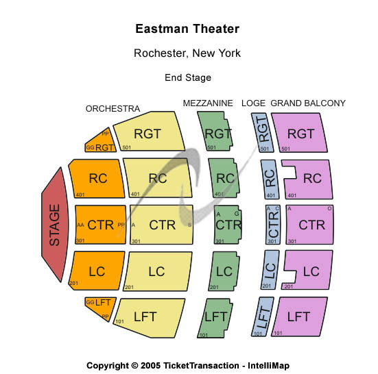 Eastman Theatre End Stage Seating Chart