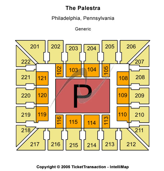 The Palestra Generic Seating Chart