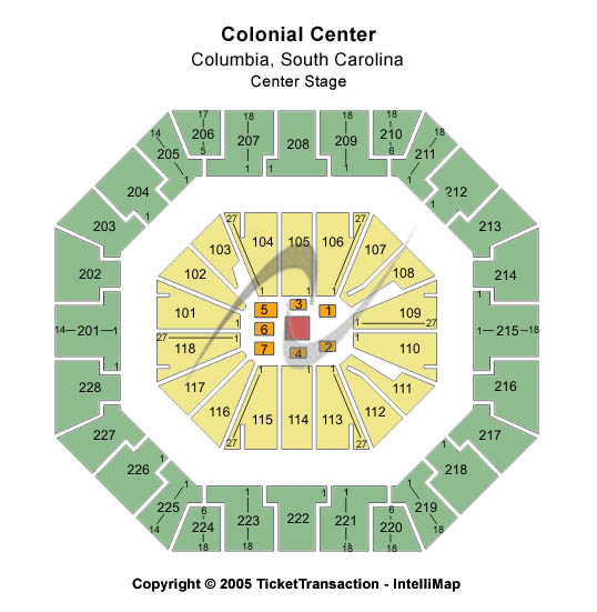 Colonial Life Arena Center Stage Seating Chart
