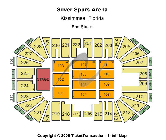 Silver Spurs Arena Standard Seating Chart