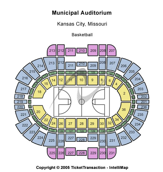 Municipal Auditorium Arena - Kansas City Basketball Seating Chart