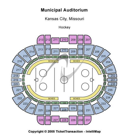 Municipal Auditorium Arena - Kansas City Hockey Seating Chart