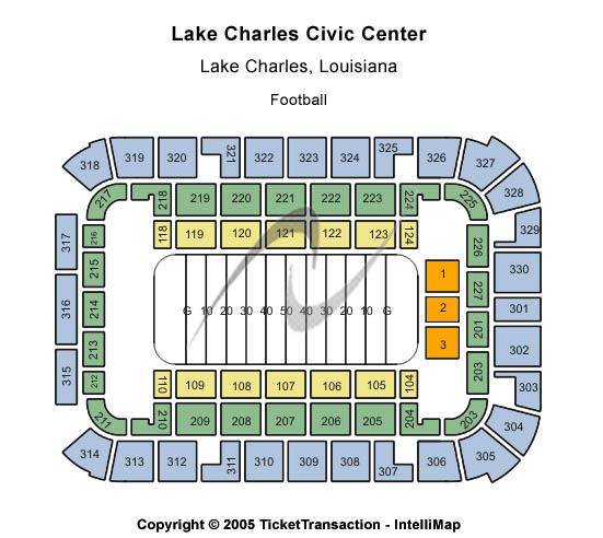 Lake Charles Event Center Football Seating Chart