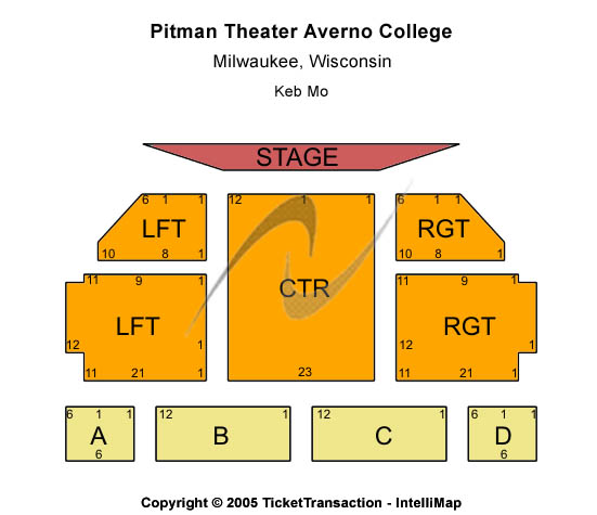 Pitman Theatre At Alverno College Keb Mo Seating Chart