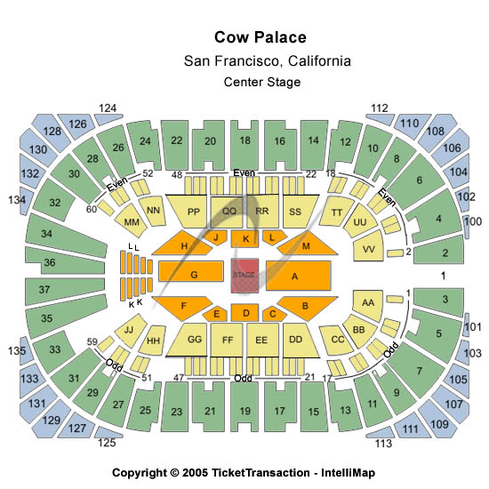 Cow Palace Standard Seating Chart