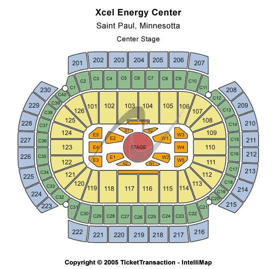 Xcel Energy Center Center Stage Seating Chart