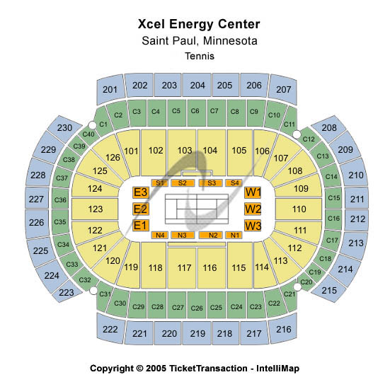 Xcel Energy Center Tennis Seating Chart