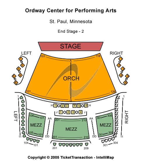 Ordway Music Theater at Ordway Center For Performing Arts End Stage 2 Seating Chart