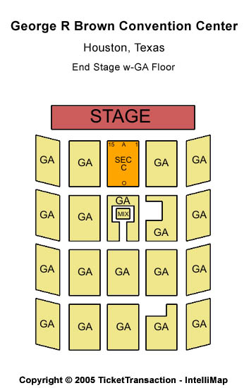 George R. Brown Convention Center End Stagew GA Floor Seating Chart