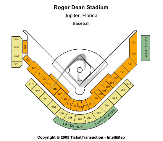 Roger Dean Stadium Baseball Seating Chart