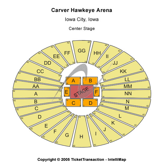 Carver Hawkeye Arena Center Stage Seating Chart