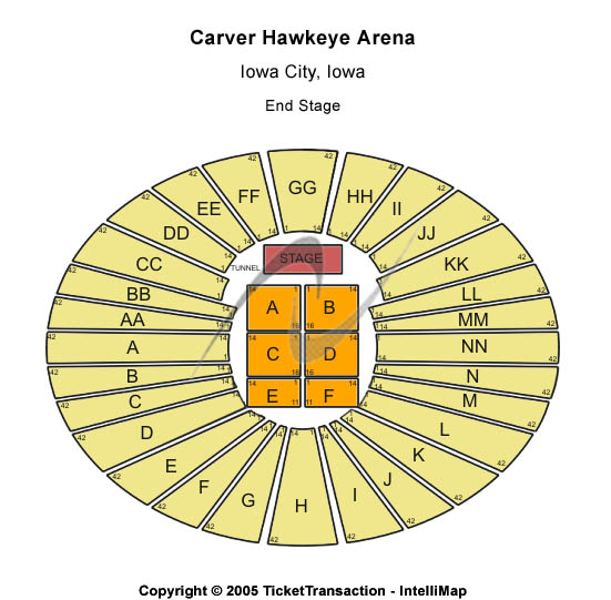 Carver Hawkeye Arena End Stage Seating Chart
