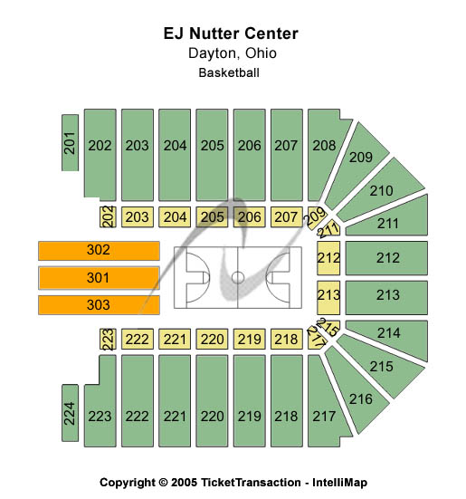 EJ Nutter Center Basketball Seating Chart