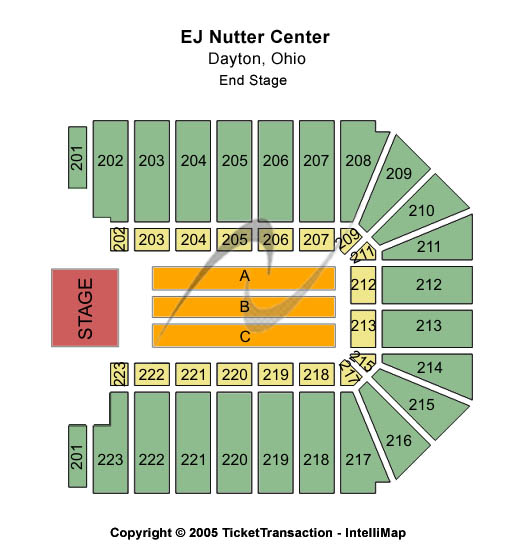 EJ Nutter Center End Stage Seating Chart