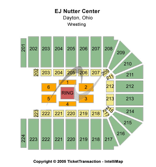 EJ Nutter Center Wrestling Seating Chart