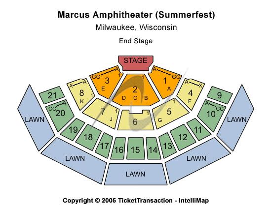 American Family Insurance Amphitheater Summerfest End Stage Seating Chart