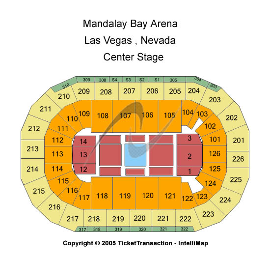 Michelob ULTRA Arena At Mandalay Bay Center Stage Seating Chart