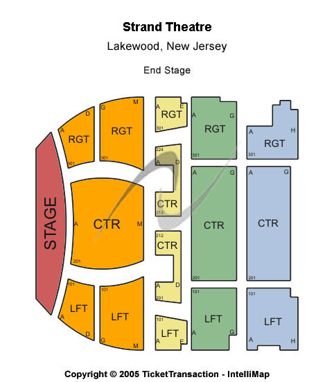 Strand Theatre - NJ End Stage Seating Chart