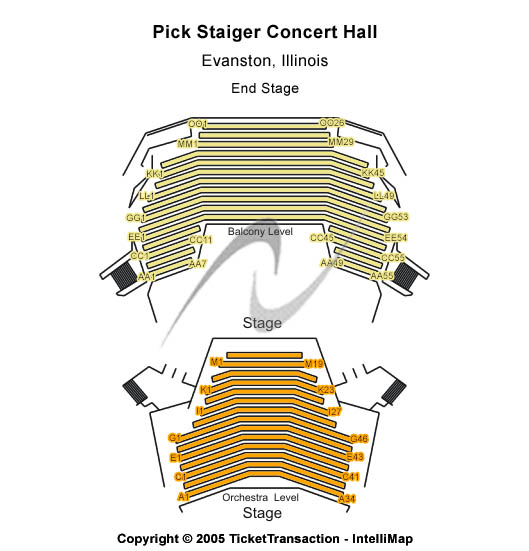 Pick Staiger Concert Hall End Stage Seating Chart