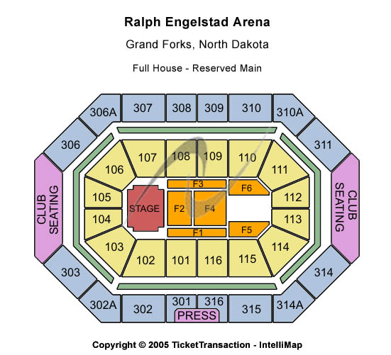 Ralph Engelstad Arena - ND End Stage Seating Chart