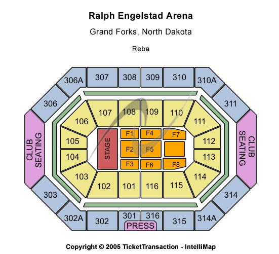 Ralph Engelstad Arena - ND Reba Seating Chart