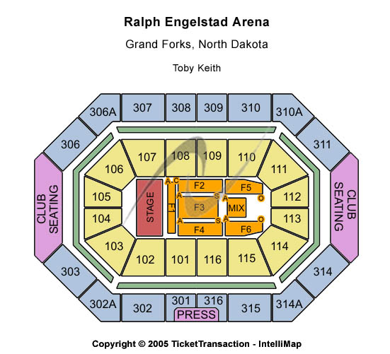 Ralph Engelstad Arena - ND Toby Keith Seating Chart