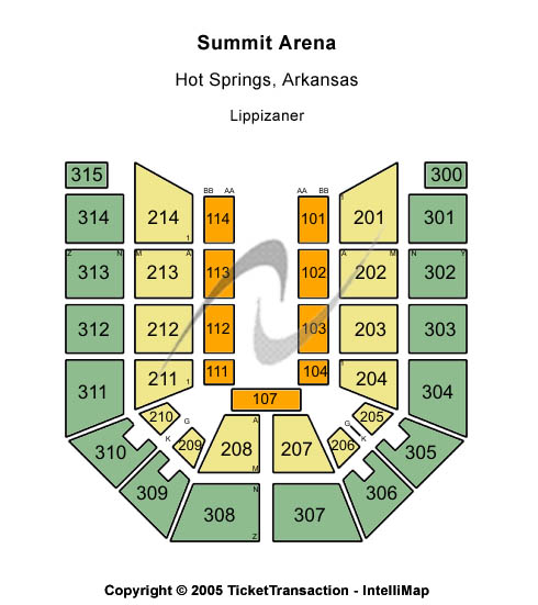 Bank of the Ozarks Arena Lippizaner Seating Chart